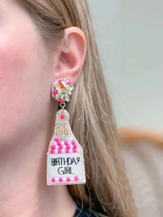 'Birthday Girl' Beaded Dangle Earrings - Shop Beautiful Gloww