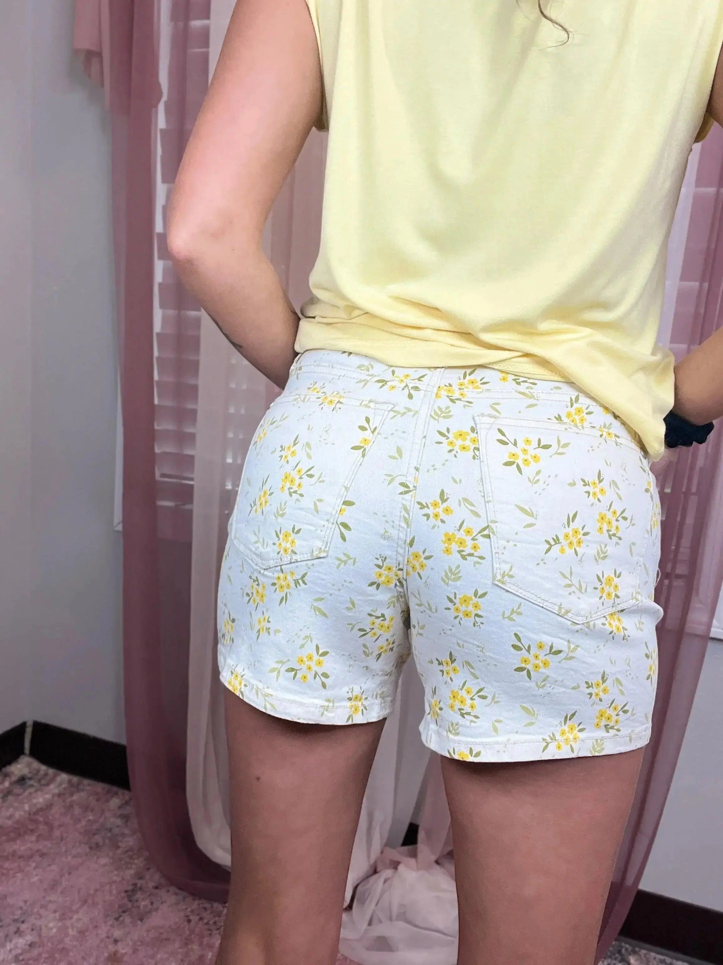 Floral Print Demin Shorts - Shop Beautiful Gloww