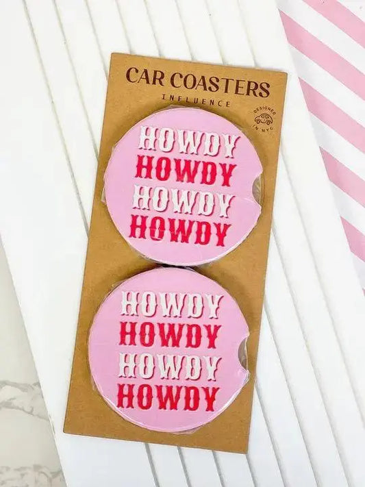 'Howdy' Car Coaster Set - Shop Beautiful Gloww