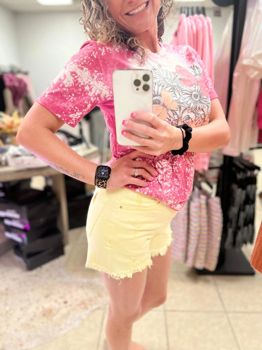 Pale Yellow Risen Shorts - Shop Beautiful Gloww
