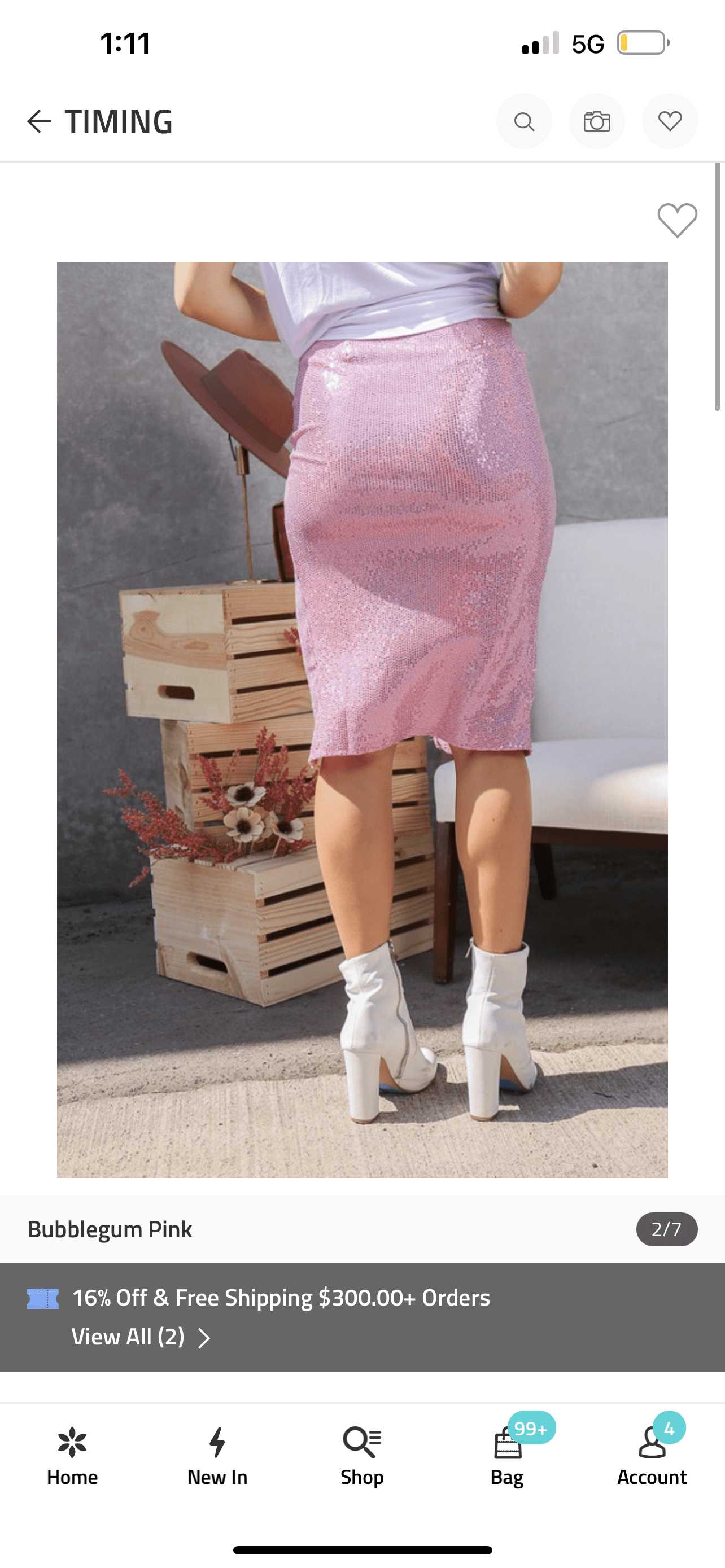 Reba Sequins Skirt- Pink - Shop Beautiful Gloww