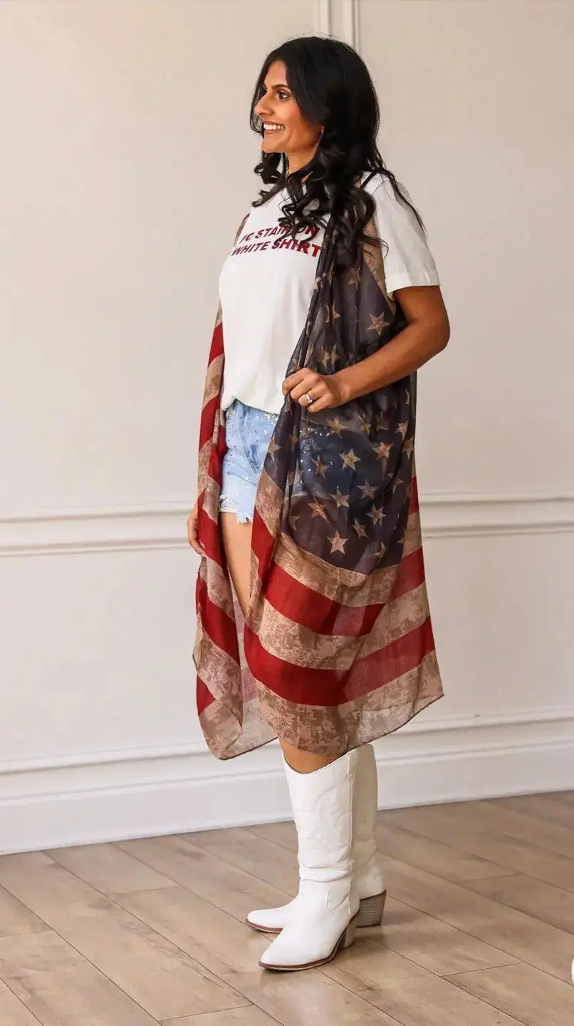 Vintage American Flag Summer Vest - Shop Beautiful Gloww