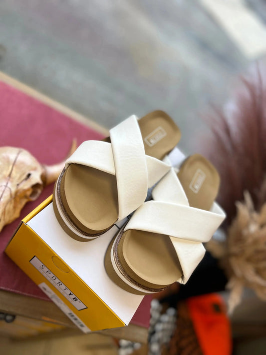 Yellow Box Tashie Sandals-White - Shop Beautiful Gloww